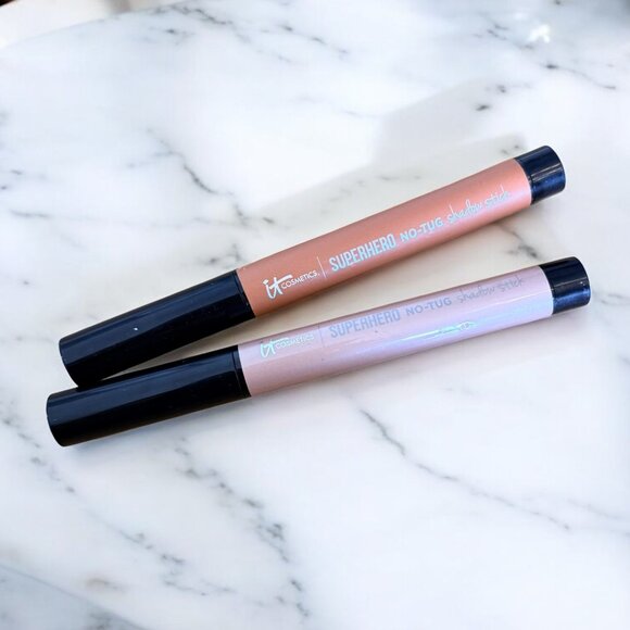 IT Cosmetics X2 Superhero No-Tug Longwear Eyeshadow Sticks Tough Tan Silk Armor - Picture 2 of 7